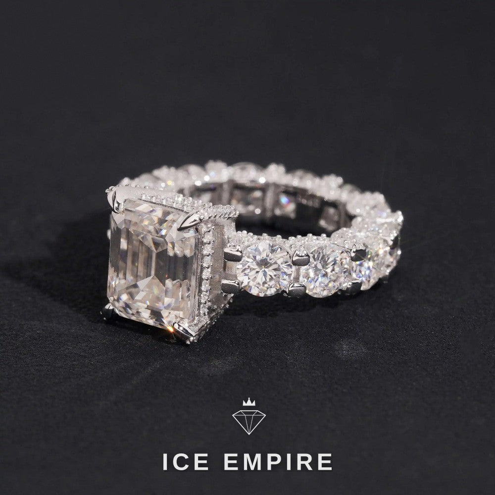 Iced Out 925 Silver Moissanite Ring