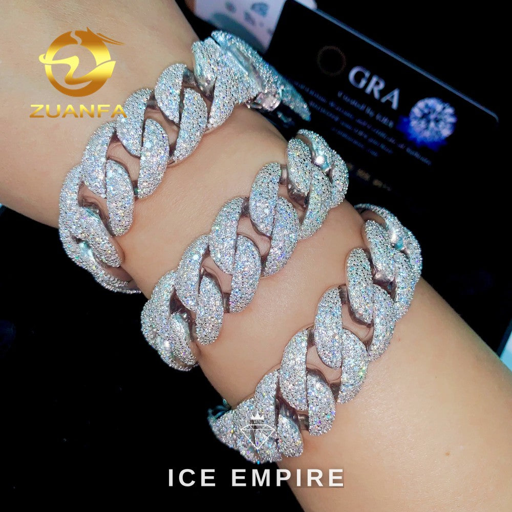 Iced Out Rose Gold Plated Moissanite Cuban Chain