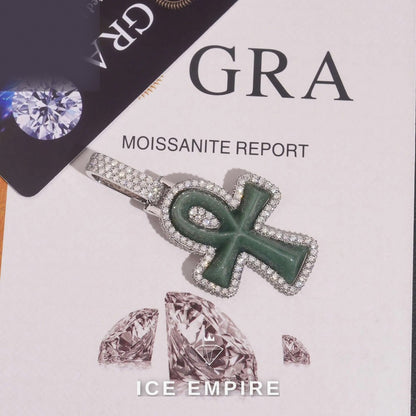 Iced Out Cross Rose Gold Plated Moissanite Pendant