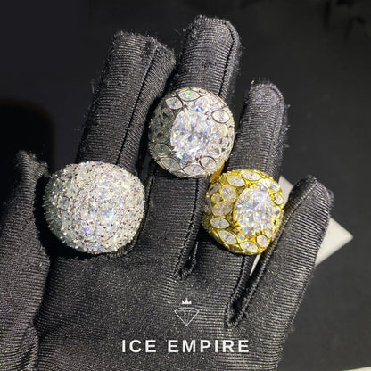 Iced Out 925 Silver Moissanite Ring