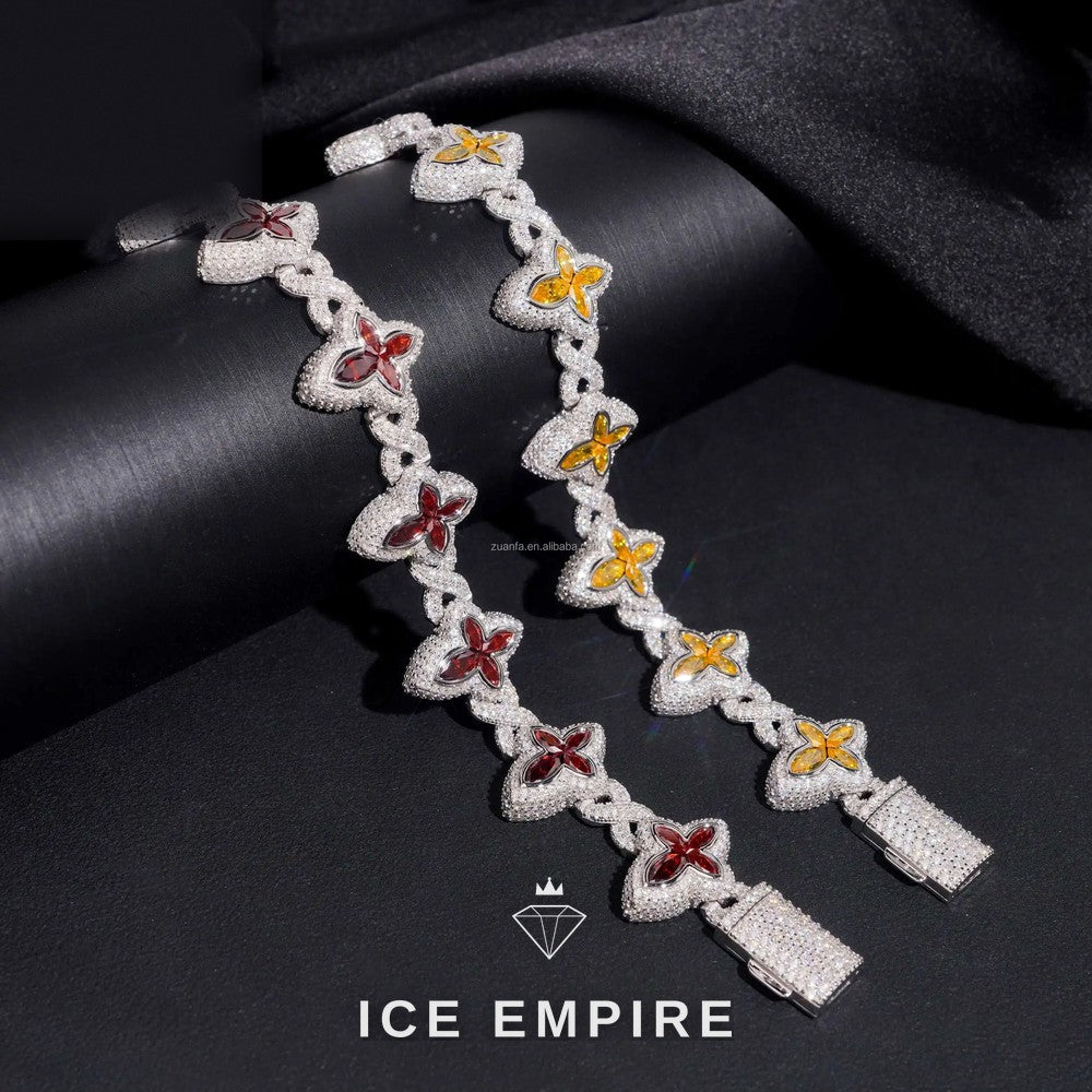 Iced Out Cross 925 Silver Moissanite Cuban Chain