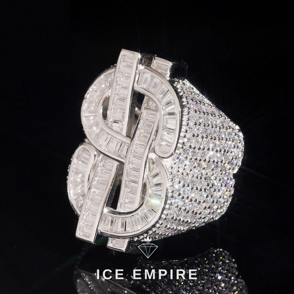 Iced Out 925 Silver Moissanite Ring