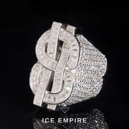 Iced Out 925 Silver Moissanite Ring