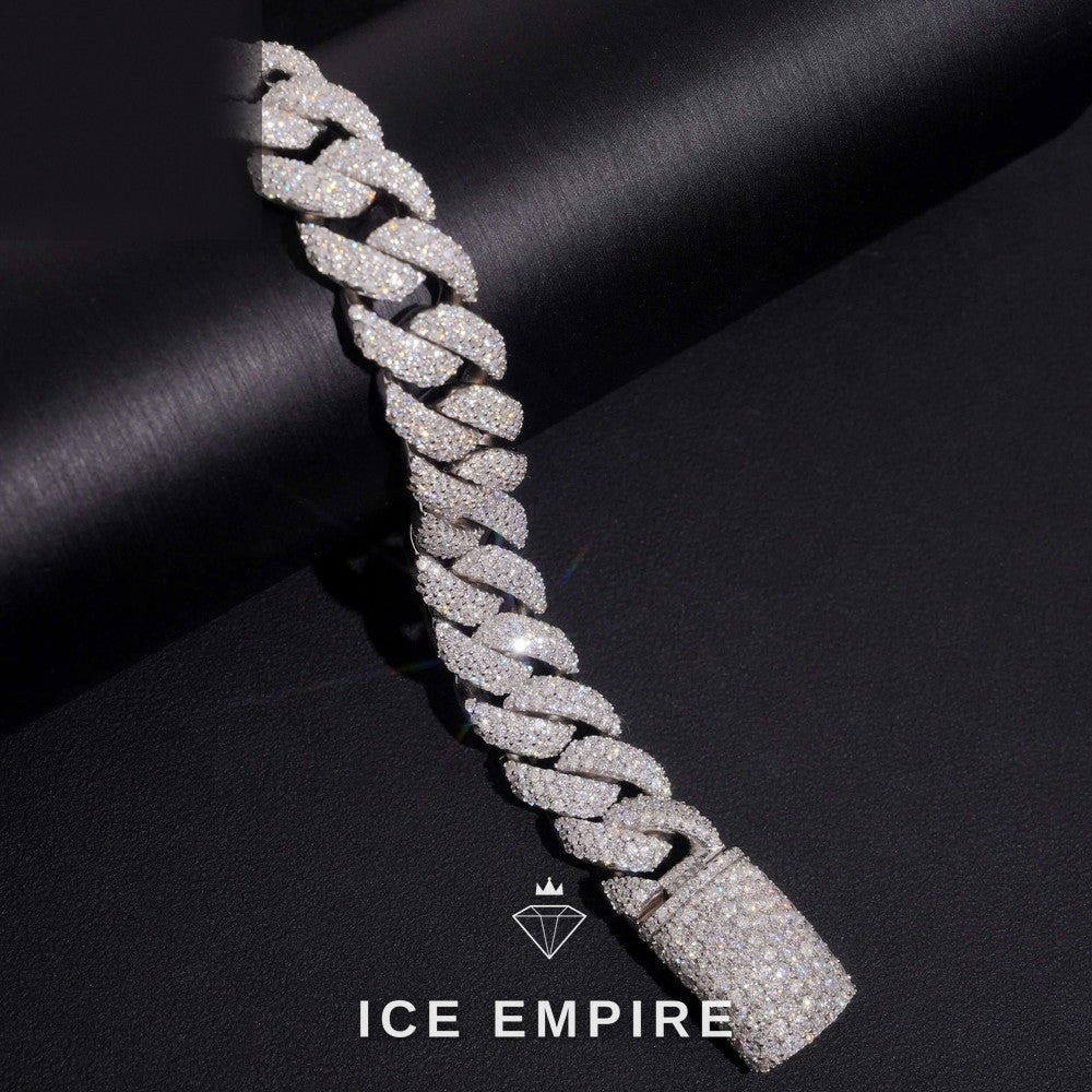 Iced Out Rose Gold Plated Moissanite Cuban Chain