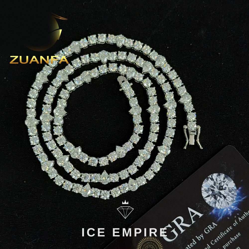 Iced Out 925 Silver Moissanite Tennis Chain