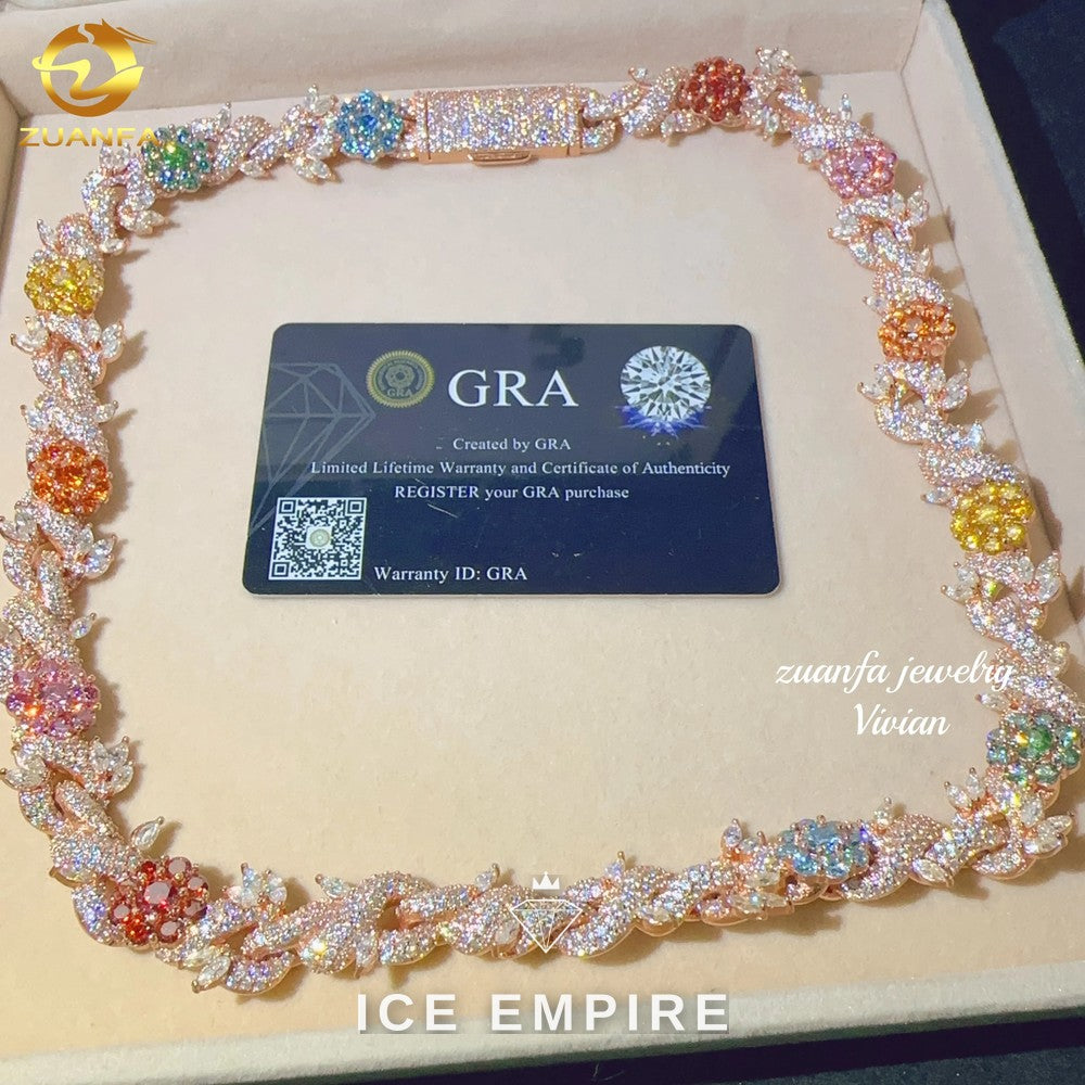 Iced Out Rose Gold Plated Moissanite Cuban Chain