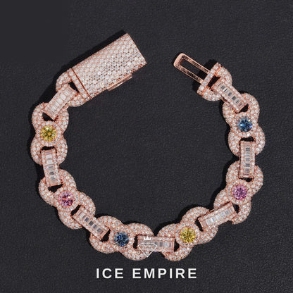 Iced Out Rose Gold Moissanite Cuban Chain