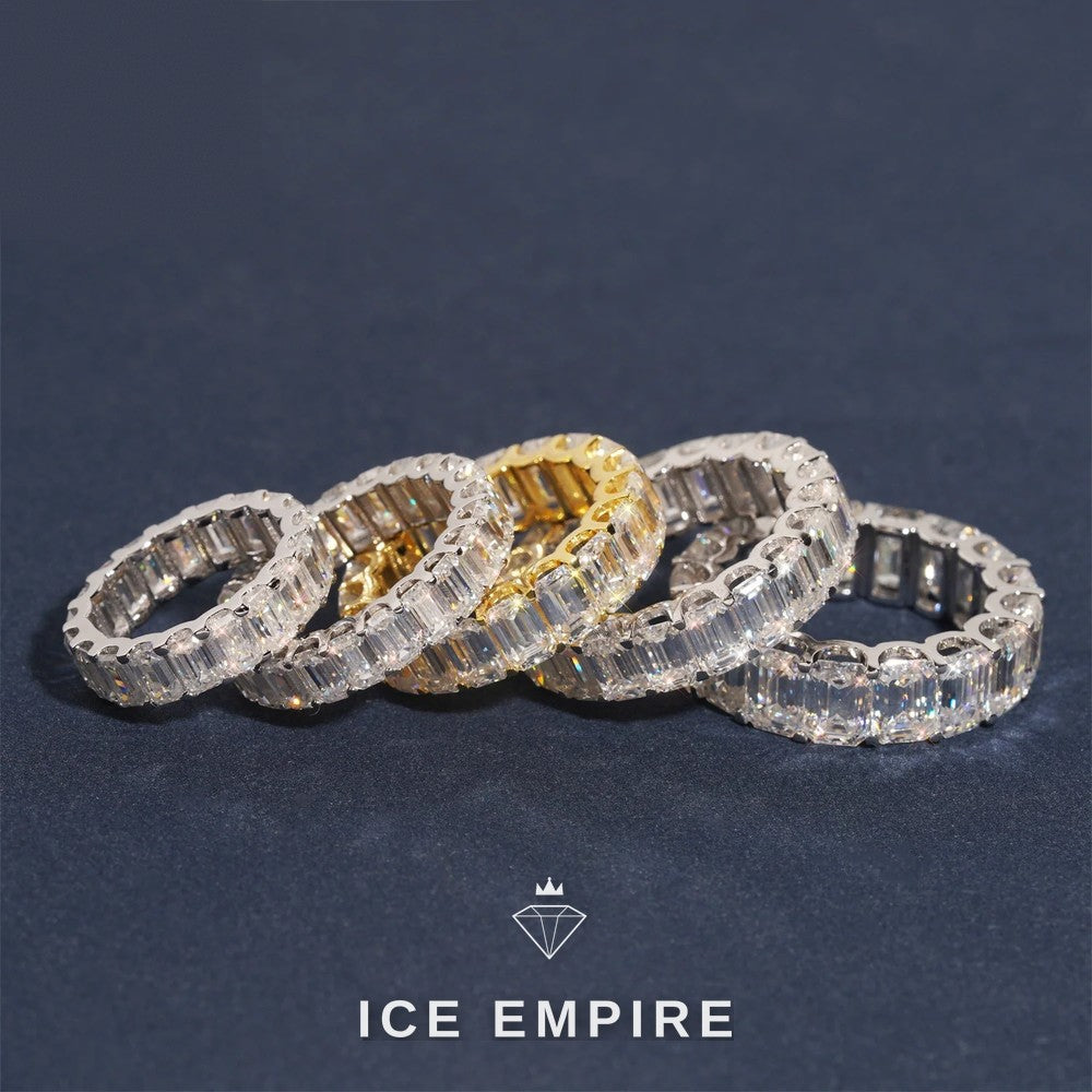 Iced Out 925 Silver Moissanite Engagement Ring