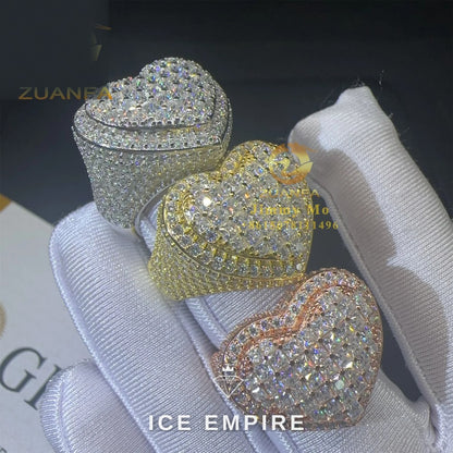 Iced Out Baguette 925 Silver Moissanite Ring