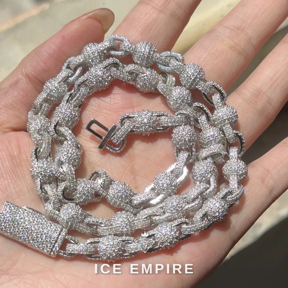 Iced Out Rose Gold Plated Moissanite Cuban Chain