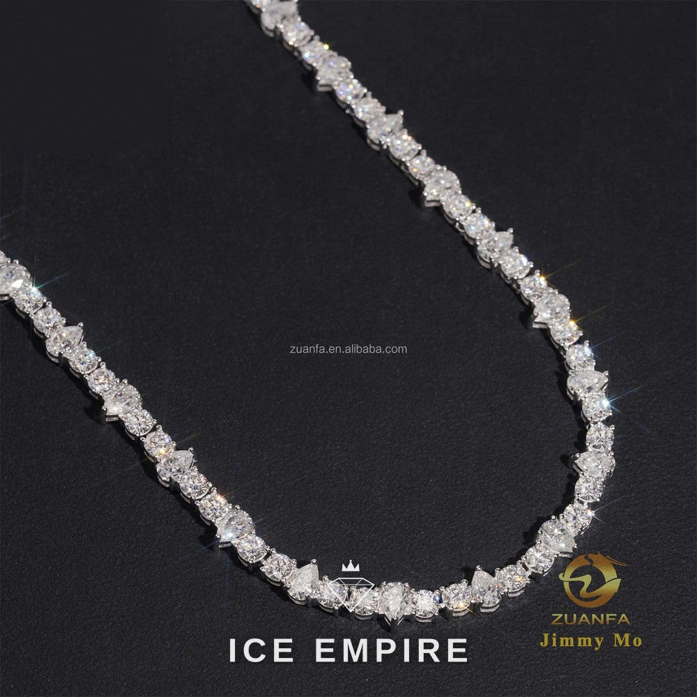 Iced Out 925 Silver Moissanite Cuban Chain
