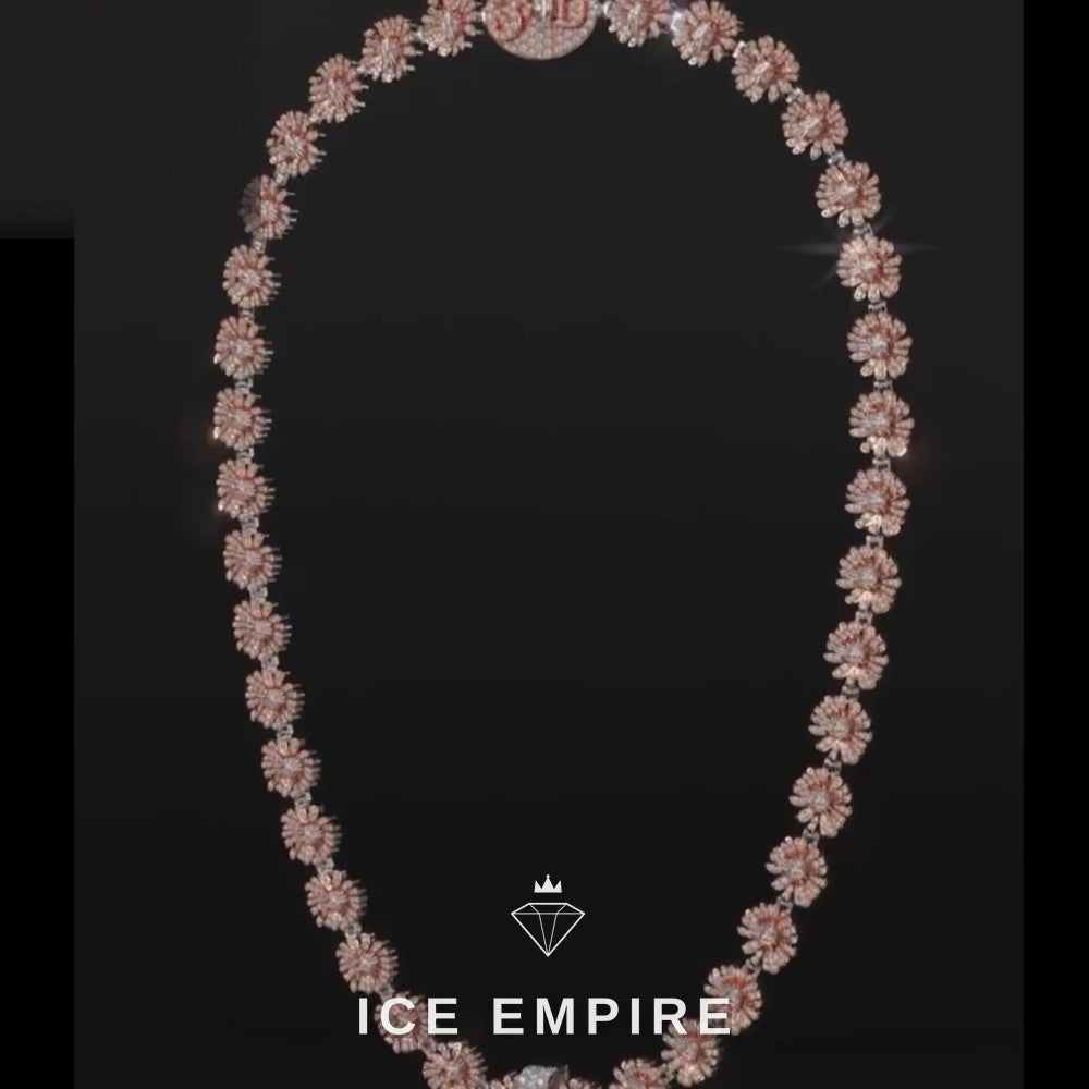 Iced Out Cross Rose Gold Plated Moissanite Pendant