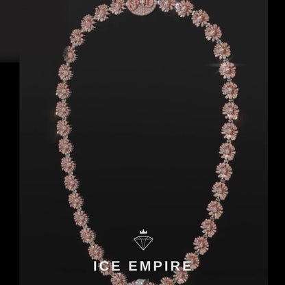 Iced Out Cross Rose Gold Plated Moissanite Pendant