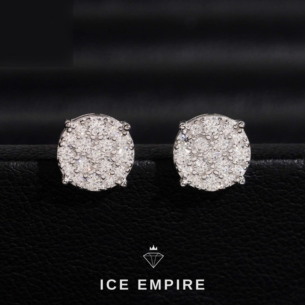 Iced Out 14K Gold Moissanite Stud Earrings