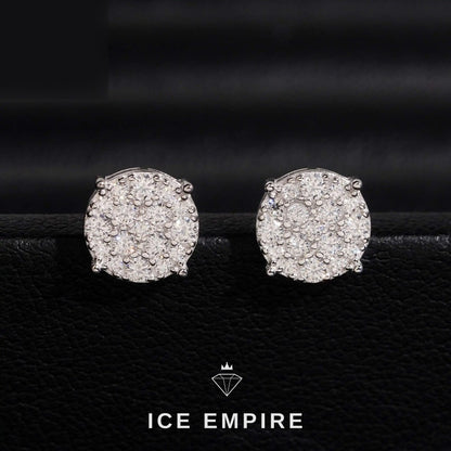 Iced Out 14K Gold Moissanite Stud Earrings