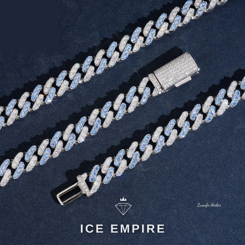 Iced Out 14K Gold Moissanite Cuban Chain
