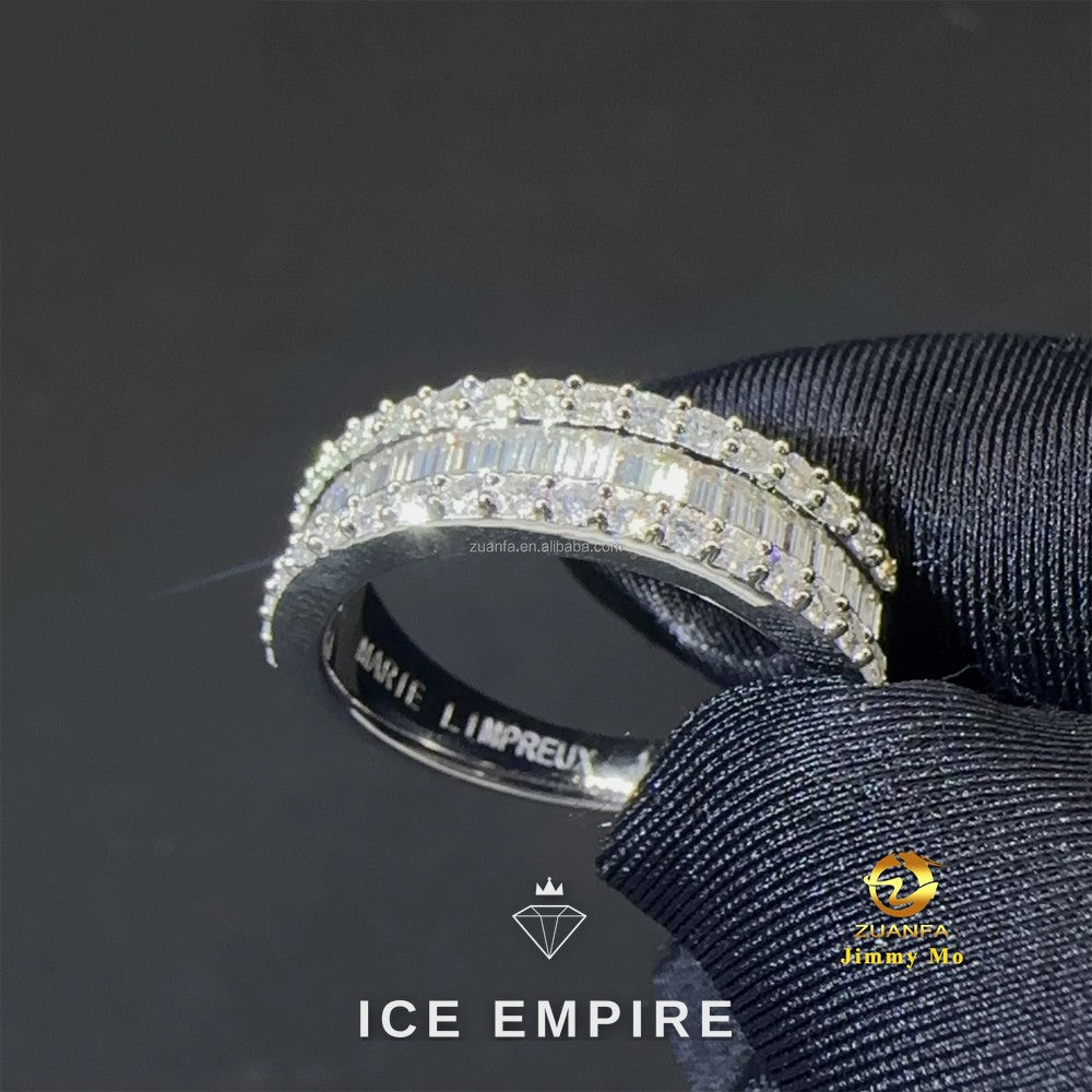 Iced Out Baguette Gold Plated Moissanite Ring