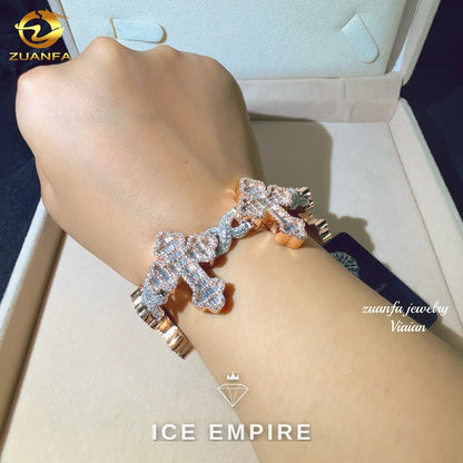 Iced Out Rose Gold Plated Moissanite Cuban Chain