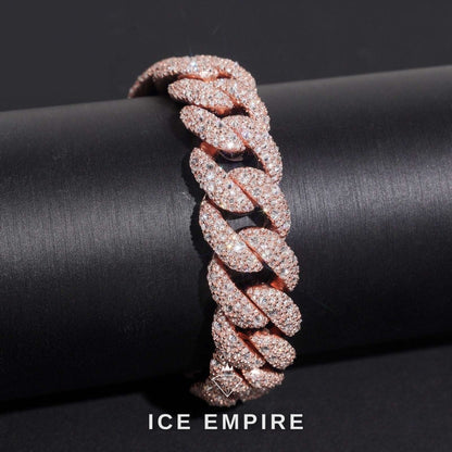 Iced Out Rose Gold Moissanite Cuban Chain