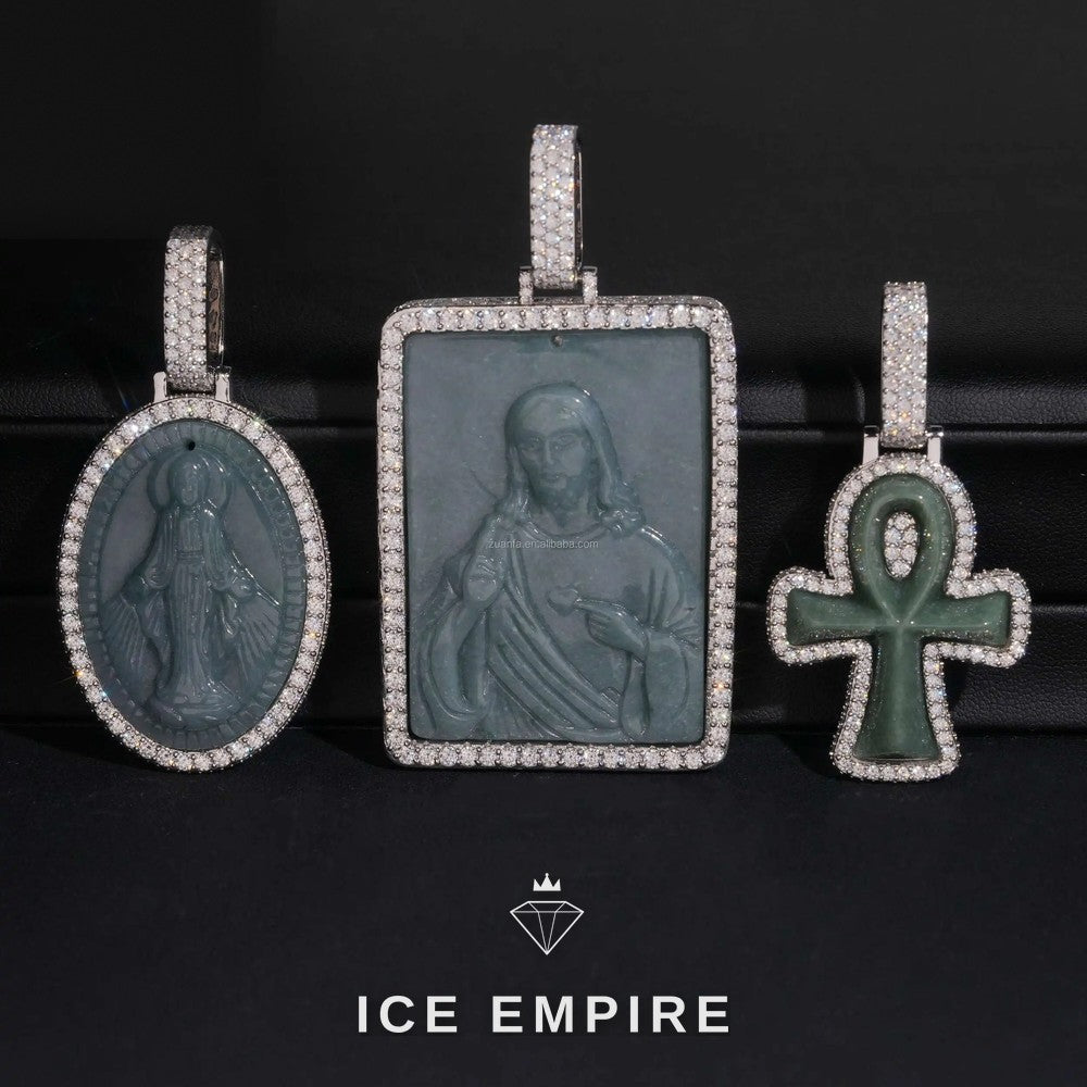 Iced Out Cross 925 Silver Moissanite Pendant