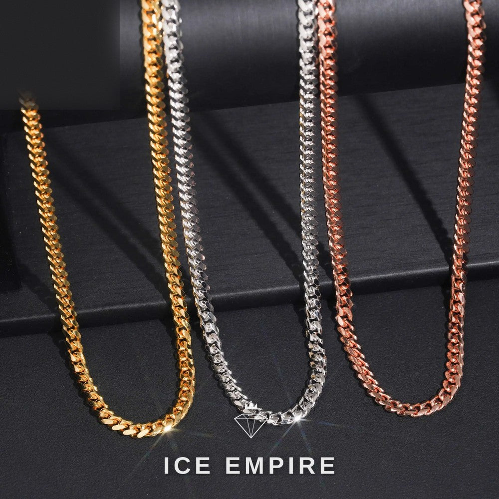 Iced Out Rose Gold Plated Cuban Chain
