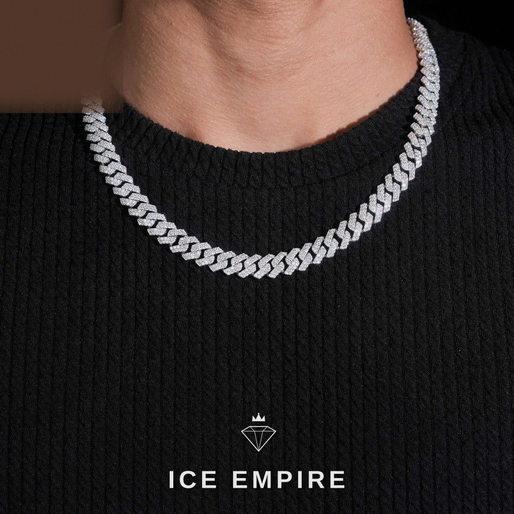 Iced Out Rose Gold Plated Moissanite Cuban Chain