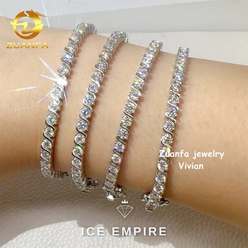 Iced Out Rose Gold Plated Moissanite Tennis Chain