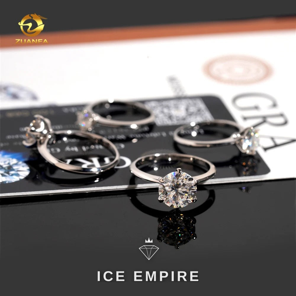Iced Out 925 Silver Moissanite Wedding Band