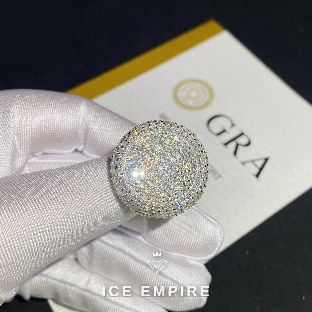 Iced Out Baguette 925 Silver Moissanite Ring
