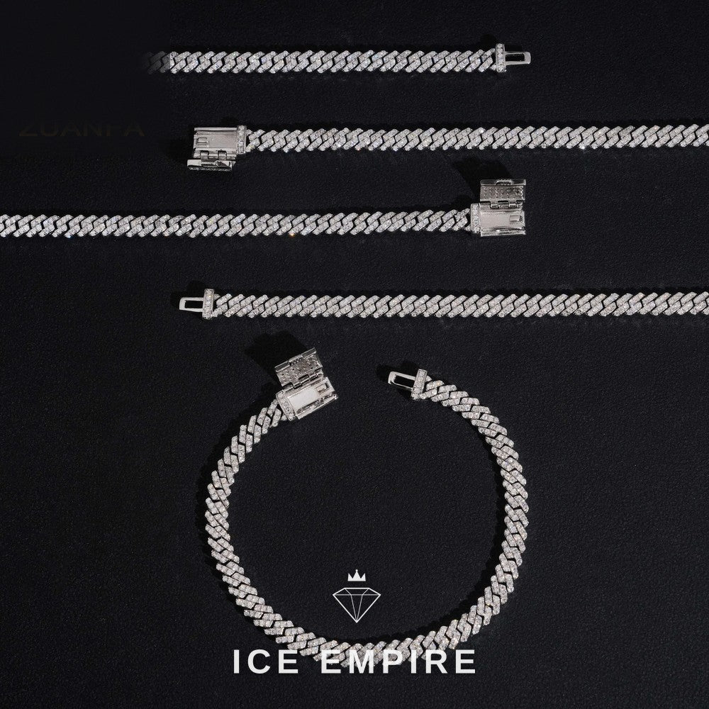 Iced Out Rose Gold Plated Moissanite Cuban Chain