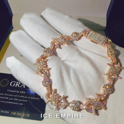 Iced Out Rose Gold Plated Moissanite Cuban Chain