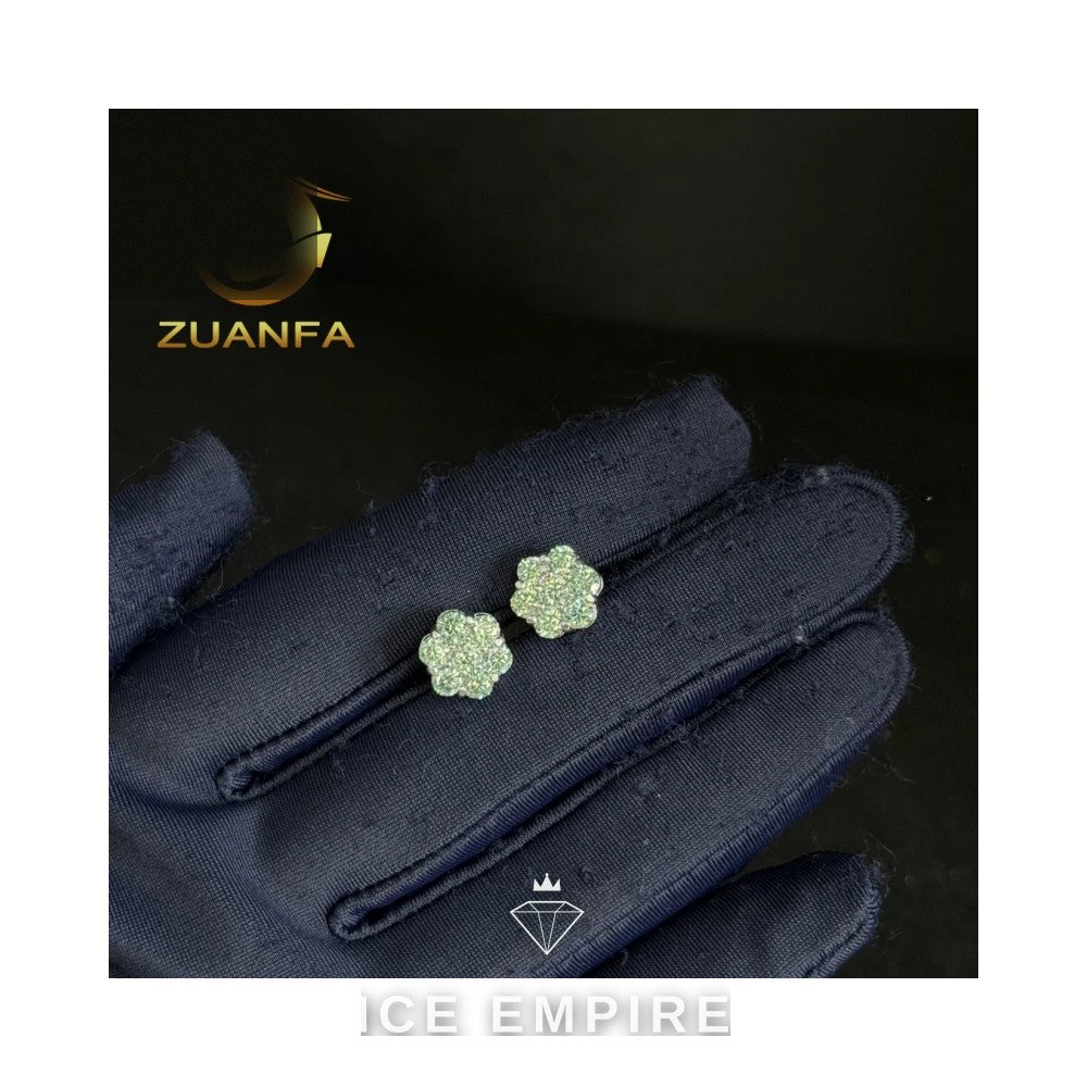 Iced Out 925 Silver Moissanite Earrings