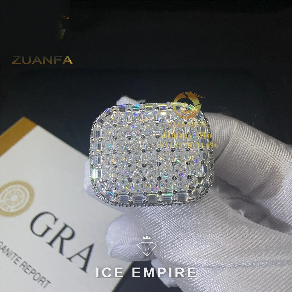 Iced Out Baguette Rose Gold Plated Moissanite Ring