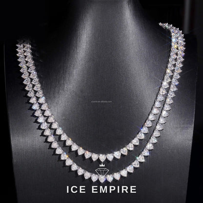 Iced Out Cluster 925 Silver Moissanite Cuban Chain