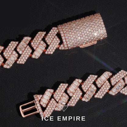 Iced Out Rose Gold Plated Moissanite Cuban Chain