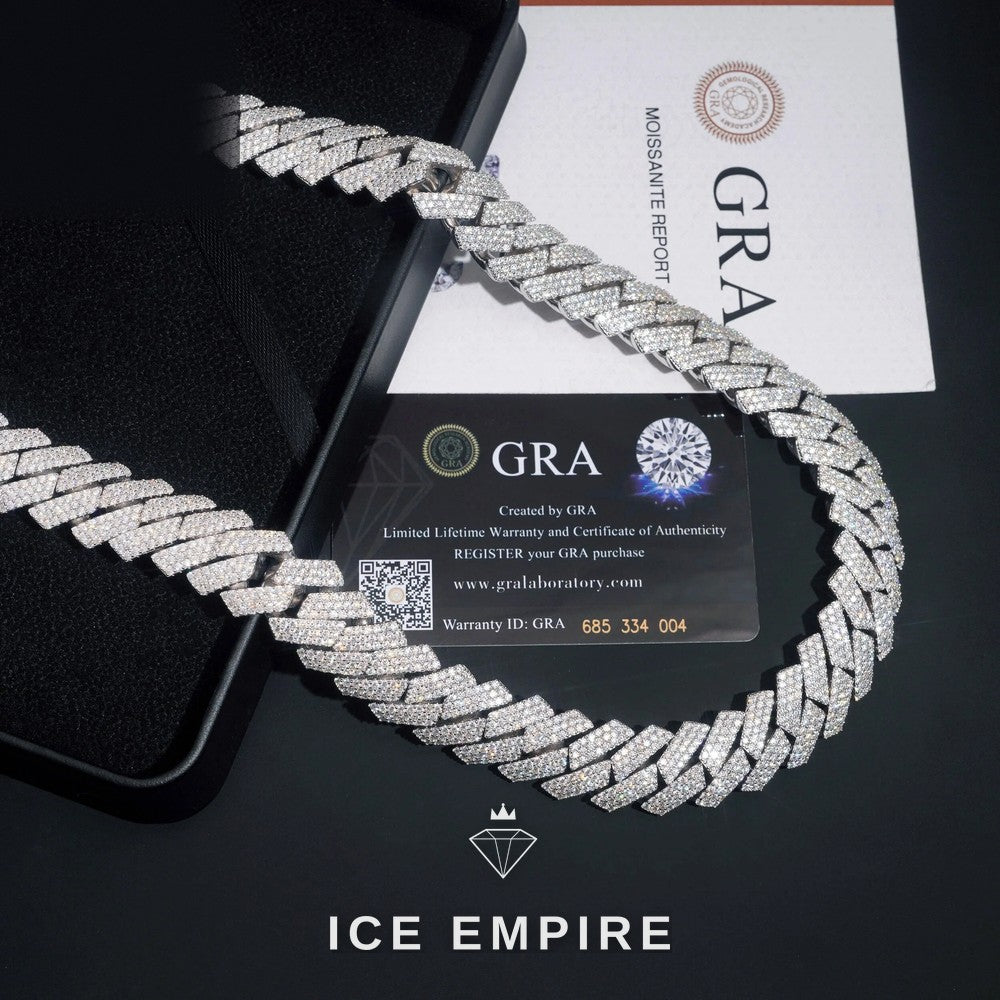 Iced Out Rose Gold Plated Moissanite Cuban Chain