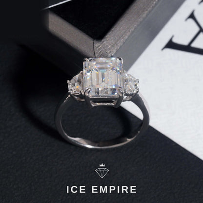 Iced Out 925 Silver Moissanite Wedding Band