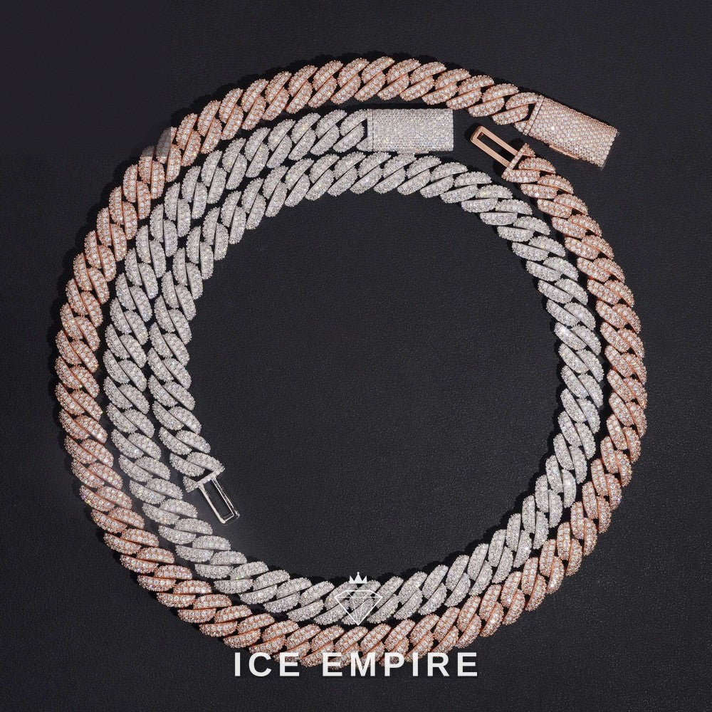 Iced Out Rose Gold Plated Moissanite Cuban Chain