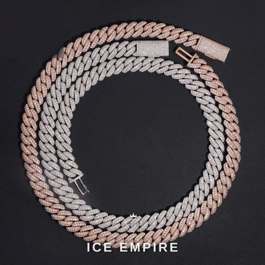 Iced Out Rose Gold Plated Moissanite Cuban Chain