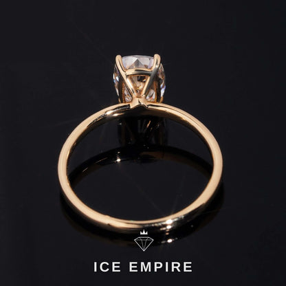 Iced Out 14K Gold Moissanite Engagement Ring