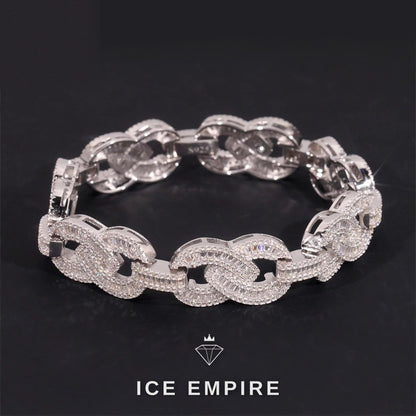 Iced Out Baguette Rose Gold Plated Moissanite Cuban Chain