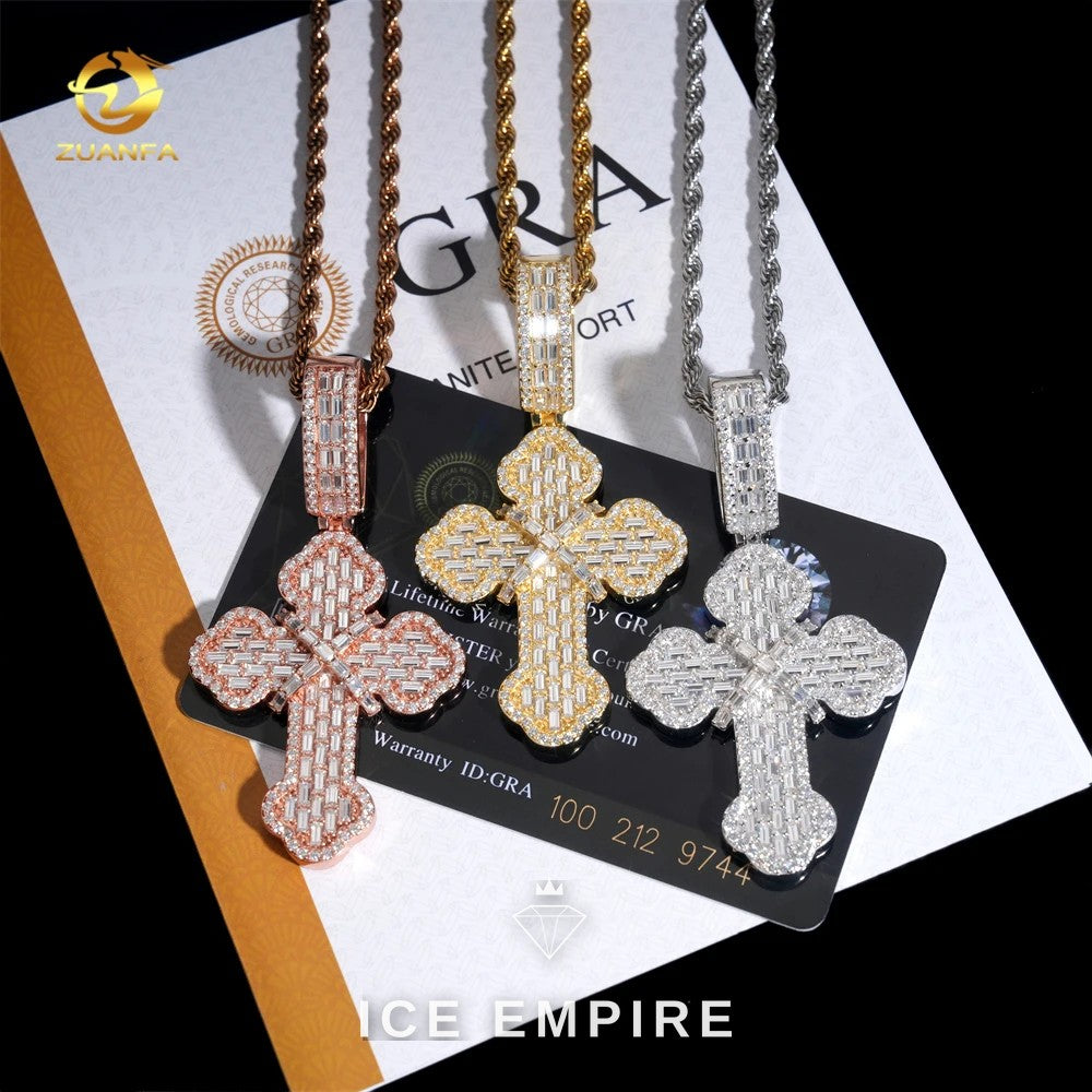 Iced Out Baguette Rose Gold Plated Pendant