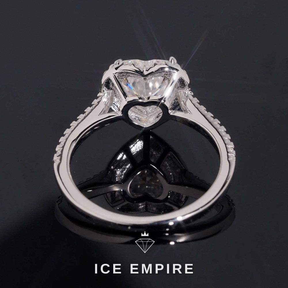 Iced Out Heart Gold Plated Moissanite Engagement Ring