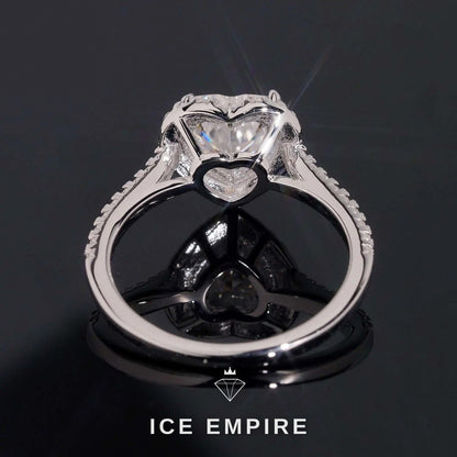 Iced Out Heart Gold Plated Moissanite Engagement Ring