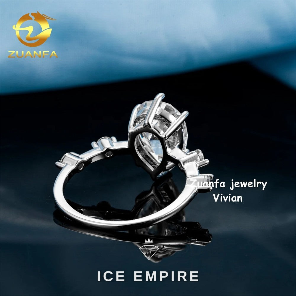 Iced Out 925 Silver Moissanite Ring