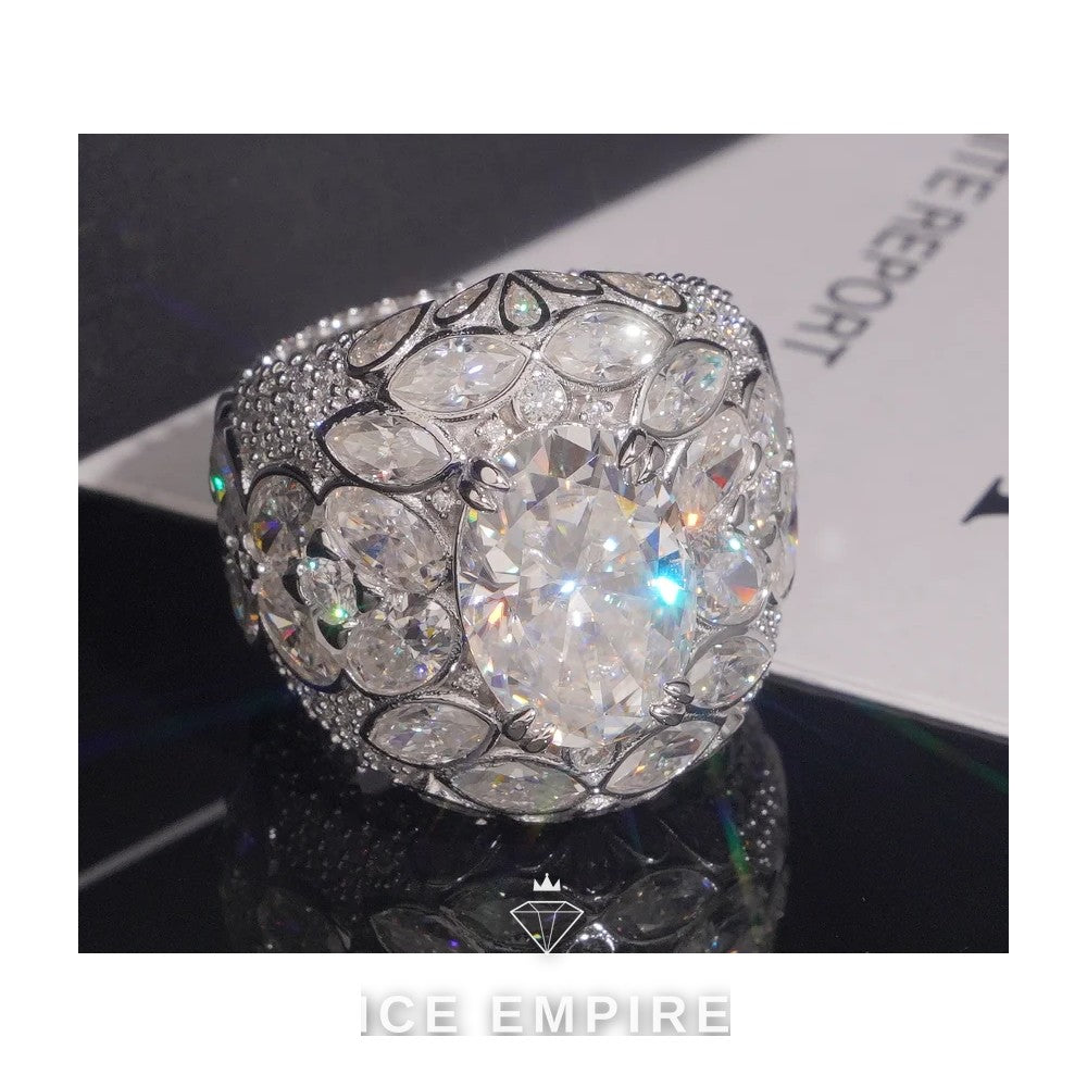 Iced Out 925 Silver Moissanite Ring