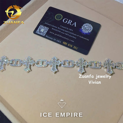 Iced Out 925 Silver Moissanite Cuban Chain
