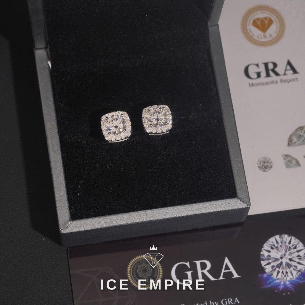 Iced Out Rose Gold Plated Moissanite Earrings