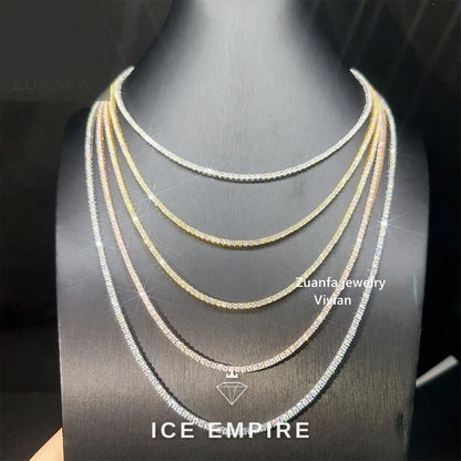 Iced Out Rose Gold Plated Moissanite Tennis Chain