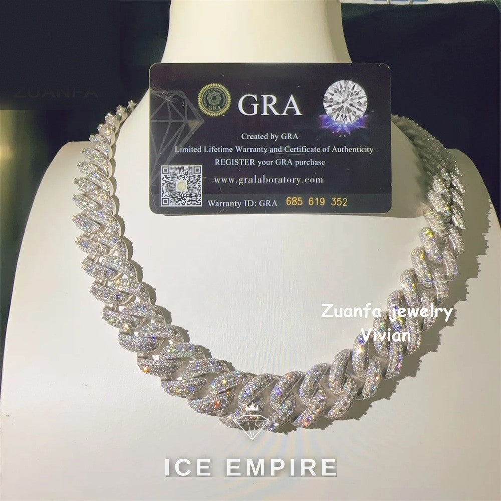 Iced Out Rose Gold Plated Moissanite Cuban Chain